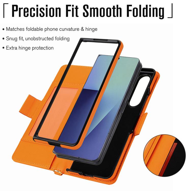 For Samsung Galaxy Z Fold7 5G Crossbody Diamond Lattice Zipper Wallet RFID Vegan Leather Phone Case