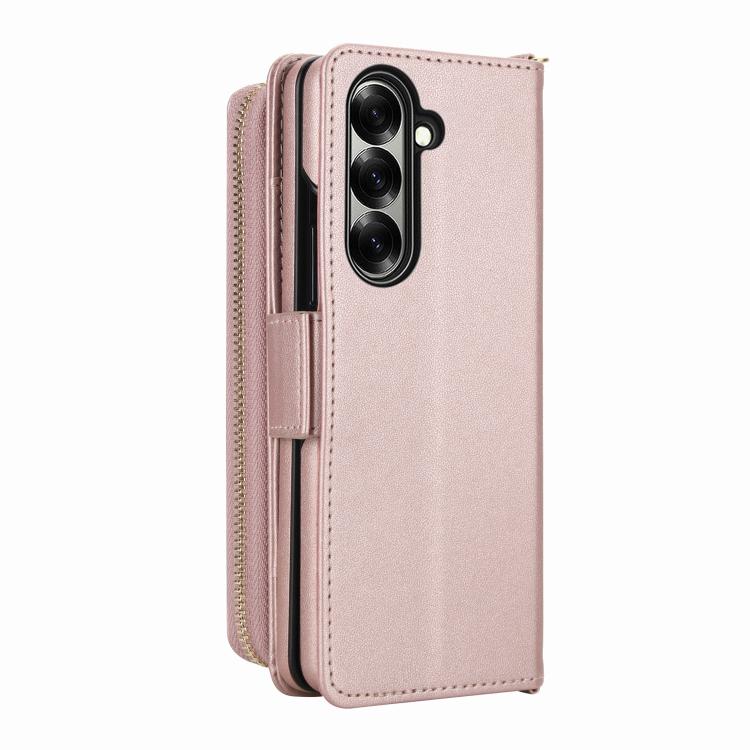 For Samsung Galaxy Z Fold7 5G Crossbody Diamond Lattice Zipper Wallet RFID Vegan Leather Phone Case