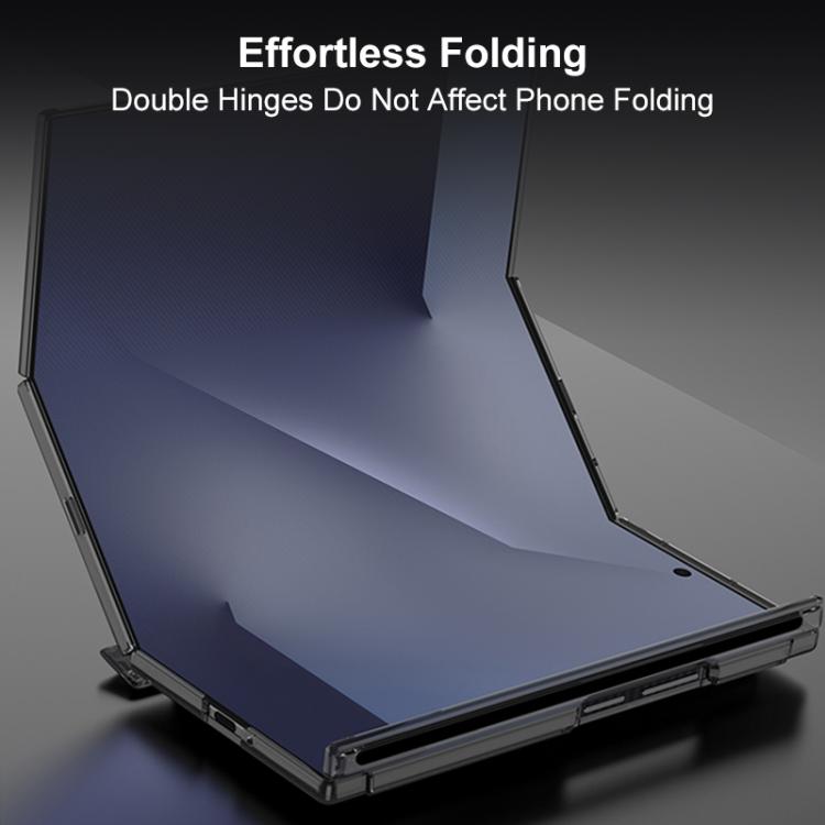For Samsung Galaxy Z TriFold GKK Integrated Magnetic Hinge Folding Transparent Full Coverage Phone Case with Rotating Holder