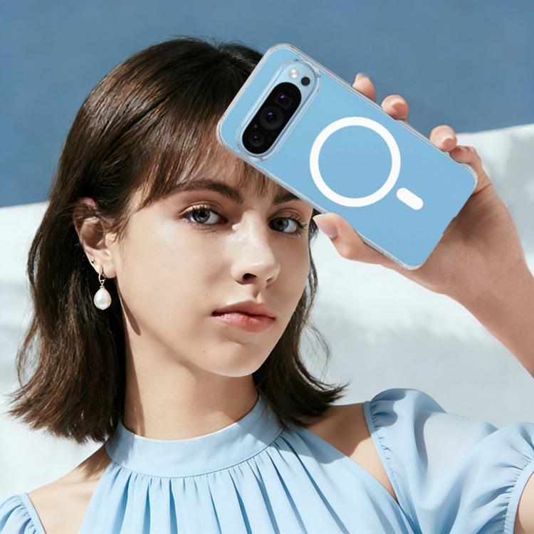 For Google Pixel 9 Pro Large Hole Camera MagSafe Magnetic Clear Acrylic TPU Case - Transparent