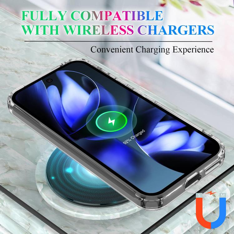 For Google Pixel 9a Large Hole Camera MagSafe Magnetic Clear Acrylic TPU Case - Transparent