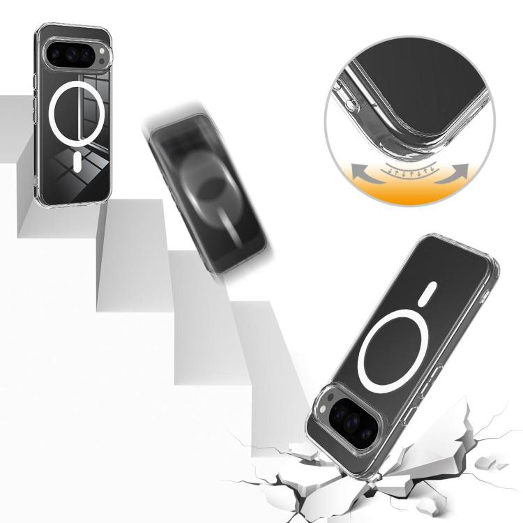 For Google Pixel 10 Pro Large Hole Camera MagSafe Magnetic Clear Acrylic TPU Case - Transparent