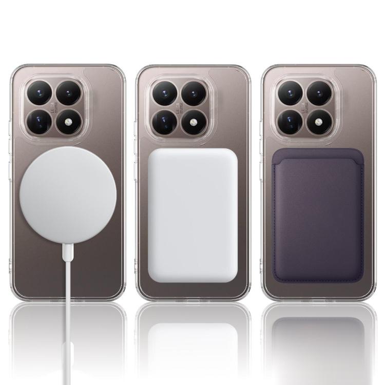 For Xiaomi 15T 5G Large Hole Camera MagSafe Magnetic Clear Acrylic TPU Case - Transparent