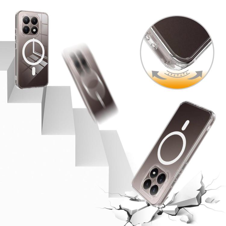 For Xiaomi 15T 5G Large Hole Camera MagSafe Magnetic Clear Acrylic TPU Case - Transparent