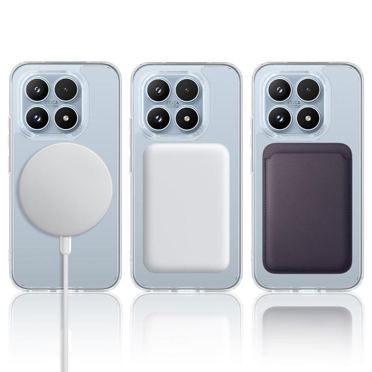 For Xiaomi 17 Large Hole Camera MagSafe Magnetic Clear Acrylic TPU Case - Transparent