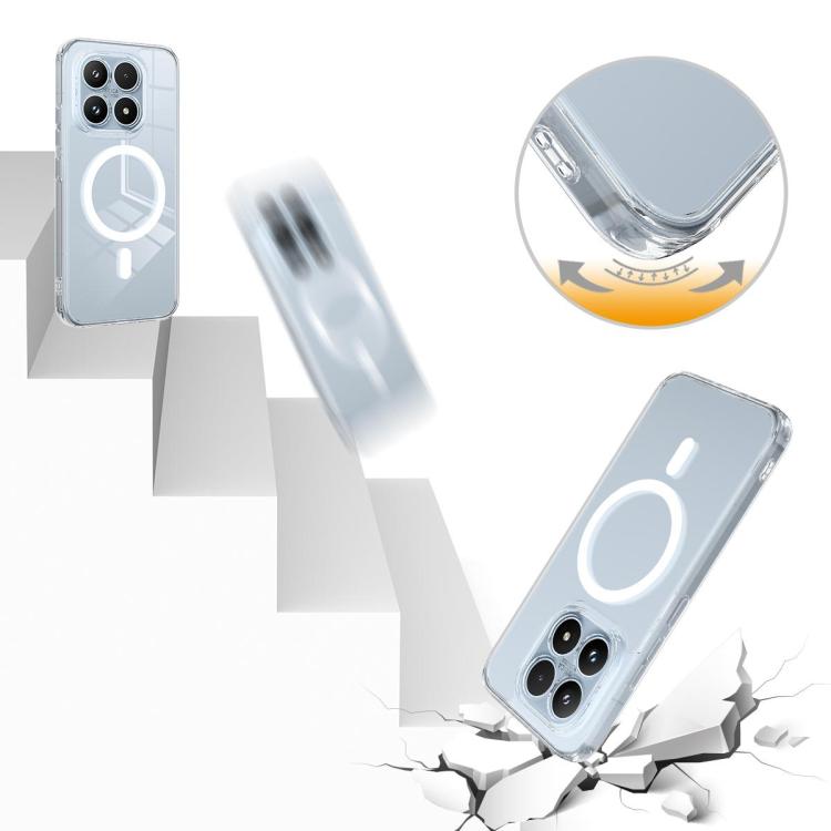 For Xiaomi 17 Large Hole Camera MagSafe Magnetic Clear Acrylic TPU Case - Transparent