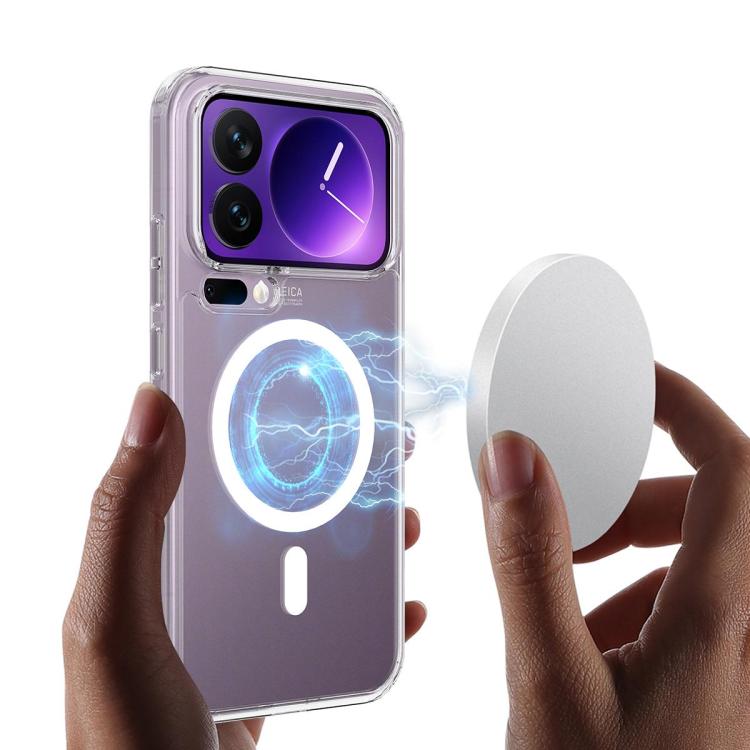 For Xiaomi 17 Pro Max Large Hole Camera MagSafe Magnetic Clear Acrylic TPU Case - Transparent