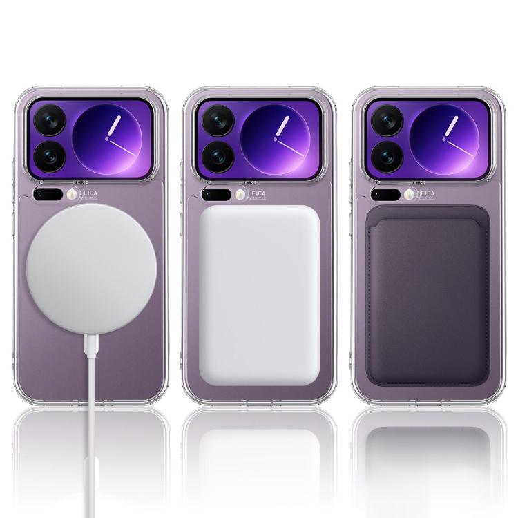 For Xiaomi 17 Pro Max Large Hole Camera MagSafe Magnetic Clear Acrylic TPU Case - Transparent