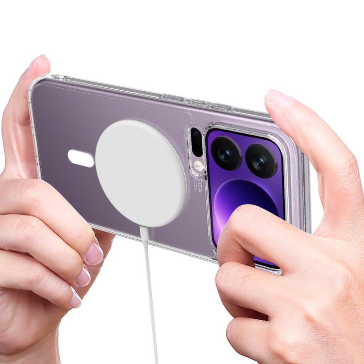 For Xiaomi 17 Pro Max Large Hole Camera MagSafe Magnetic Clear Acrylic TPU Case - Transparent