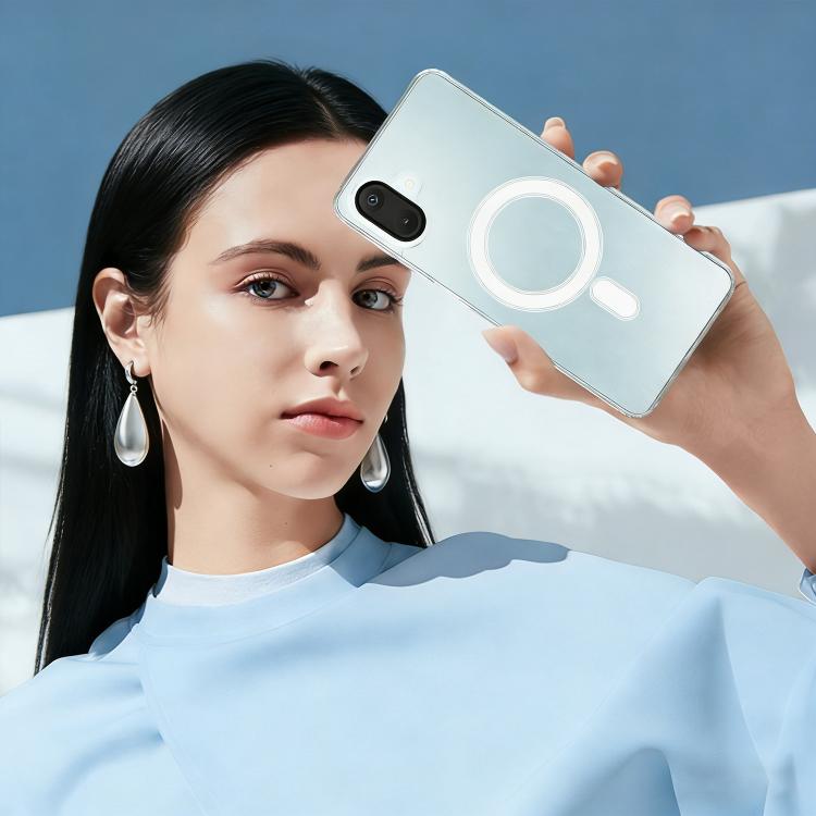 For Samsung Galaxy A05 Large Hole Camera MagSafe Magnetic Clear Acrylic TPU Case - Transparent