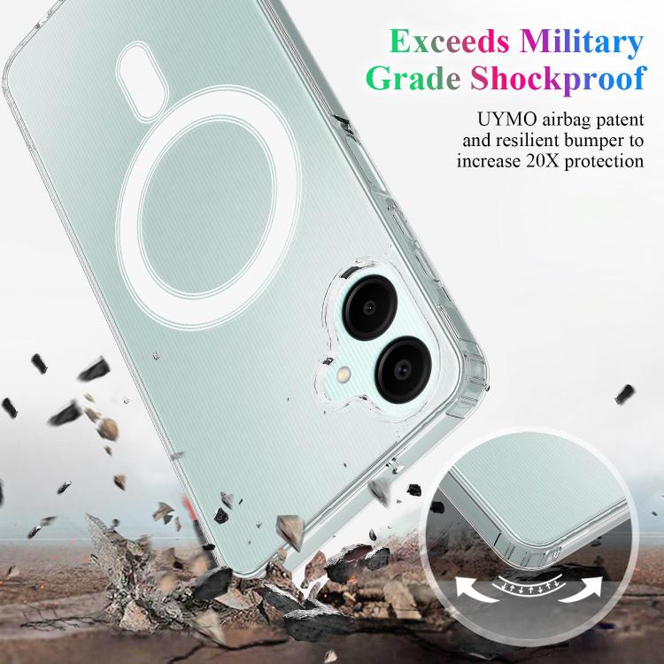 For Samsung Galaxy A07 5G / 4G Large Hole Camera MagSafe Magnetic Clear Acrylic TPU Case - Transparent