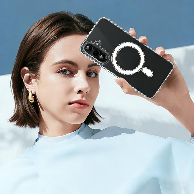 For Samsung Galaxy A37 5G Large Hole Camera MagSafe Magnetic Clear Acrylic TPU Case - Transparent