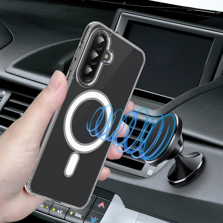 For Samsung Galaxy A56 5G Large Hole Camera MagSafe Magnetic Clear Acrylic TPU Case - Transparent