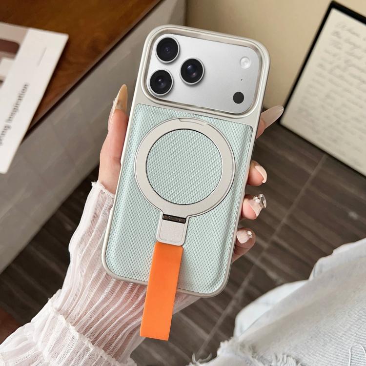 For iPhone 17 Pro Max Electroplated Diamond Texture Ring Magnetic Holder Phone Case