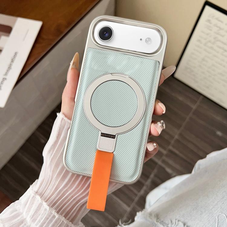 For iPhone Air Electroplated Diamond Texture Ring Magnetic Holder Phone Case