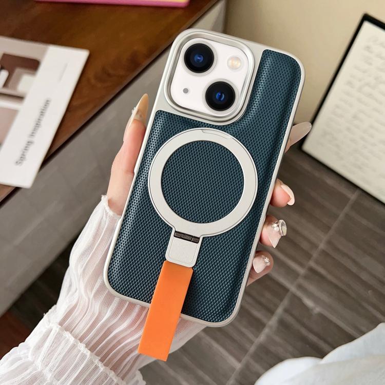 For iPhone 13 Electroplated Diamond Texture Ring Magnetic Holder Phone Case