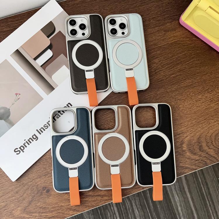 For iPhone Air Electroplated Diamond Texture Ring Magnetic Holder Phone Case