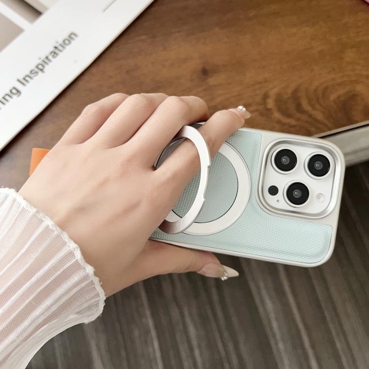 For iPhone Air Electroplated Diamond Texture Ring Magnetic Holder Phone Case