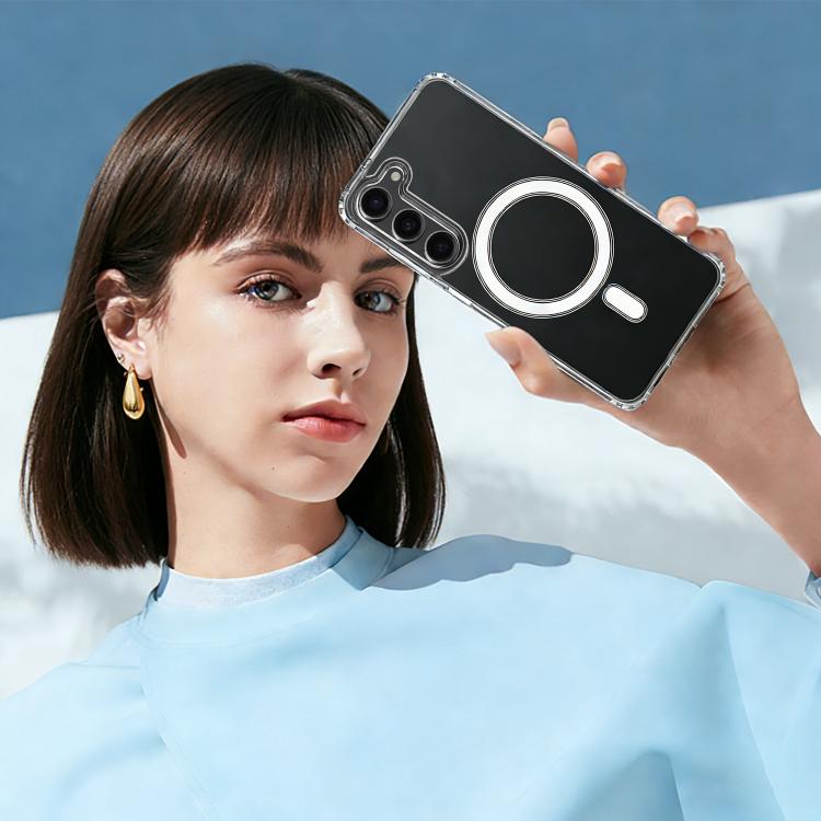 For Samsung Galaxy S20 FE 5G Large Hole Camera MagSafe Magnetic Clear Acrylic TPU Case - Transparent