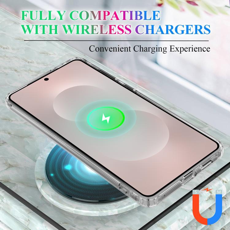 For Samsung Galaxy S25 Edge 5G Large Hole Camera MagSafe Magnetic Clear Acrylic TPU Case - Transparent