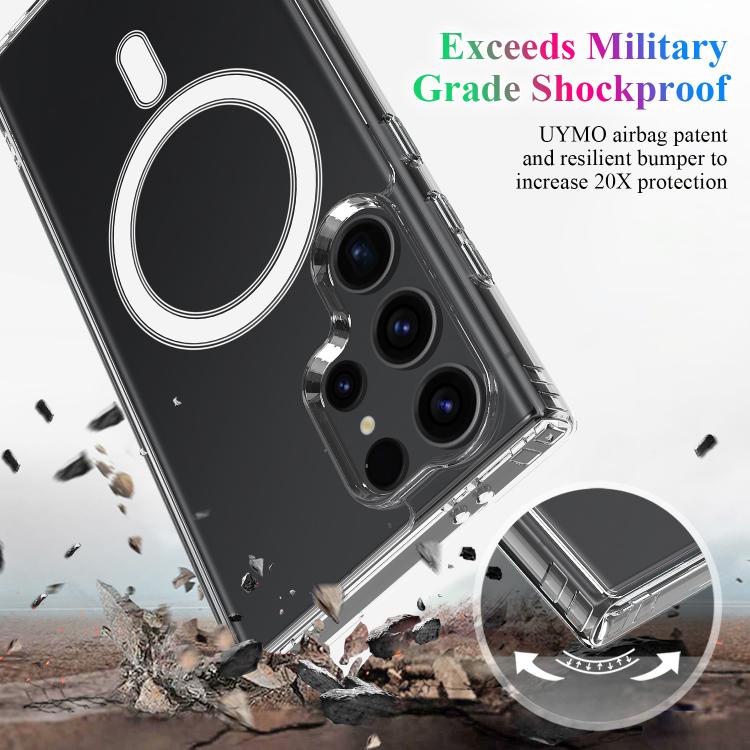 For Samsung Galaxy S26 Ultra 5G Large Hole Camera MagSafe Magnetic Clear Acrylic TPU Case - Transparent