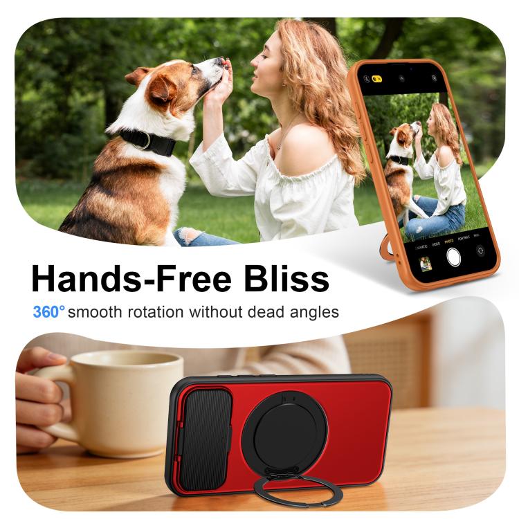 For iPhone 17e / 16e ShellGod Magnetic Rotation Holder Lens Shield PC TPU Hybrid Phone Case