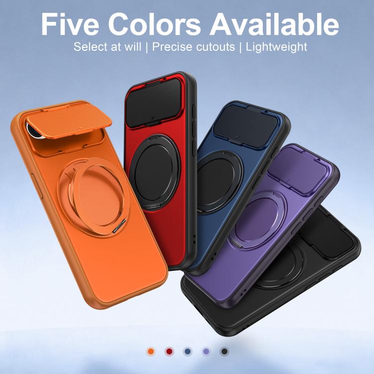 For iPhone 17e / 16e ShellGod Magnetic Rotation Holder Lens Shield PC TPU Hybrid Phone Case