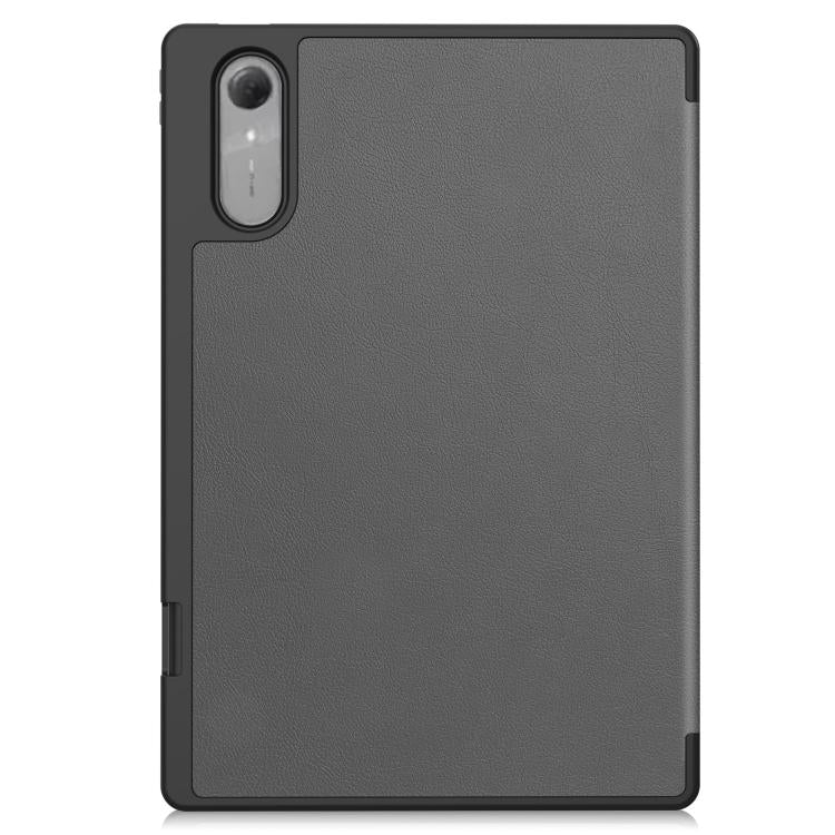 For Lenovo Idea Tab Pro Gen2 13.0 Custer TPU Pure Color 3-Fold Holder Smart Leather Tablet Case with Pen Tray