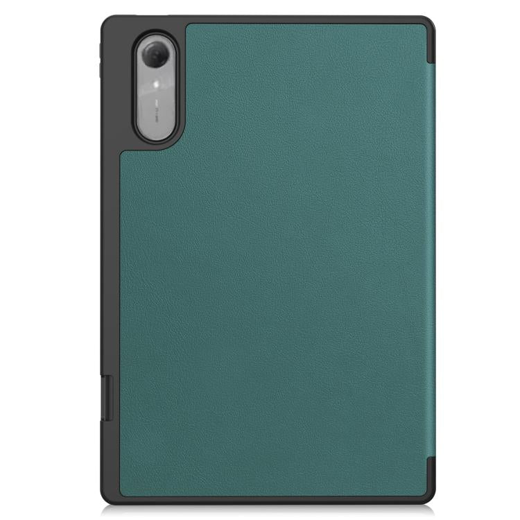 For Lenovo Idea Tab Pro Gen2 13.0 Custer TPU Pure Color 3-Fold Holder Smart Leather Tablet Case with Pen Tray