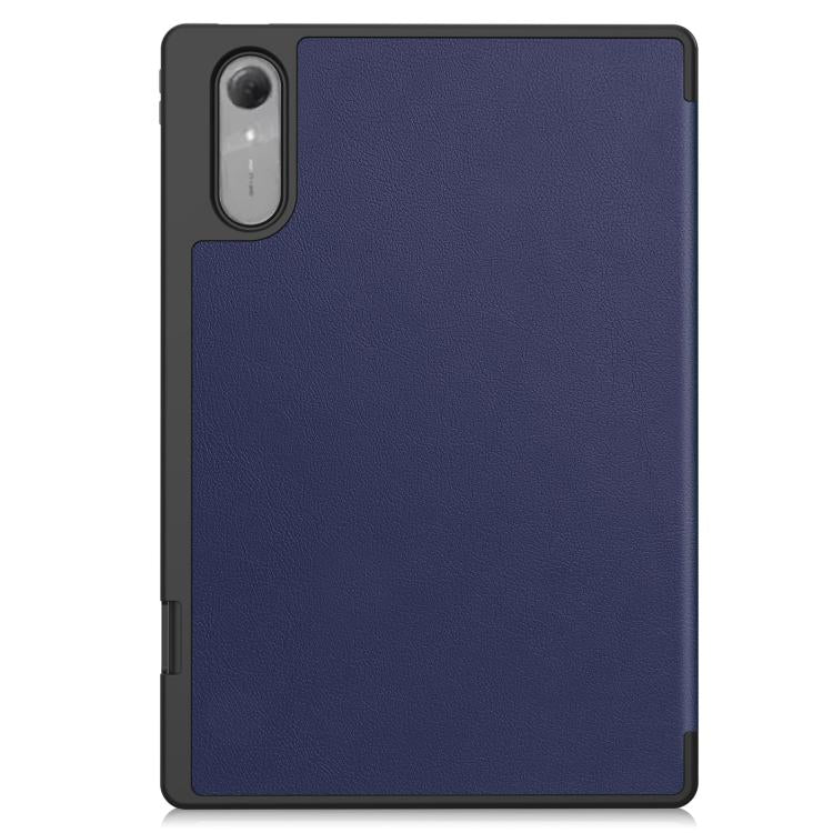 For Lenovo Idea Tab Pro Gen2 13.0 Custer TPU Pure Color 3-Fold Holder Smart Leather Tablet Case with Pen Tray