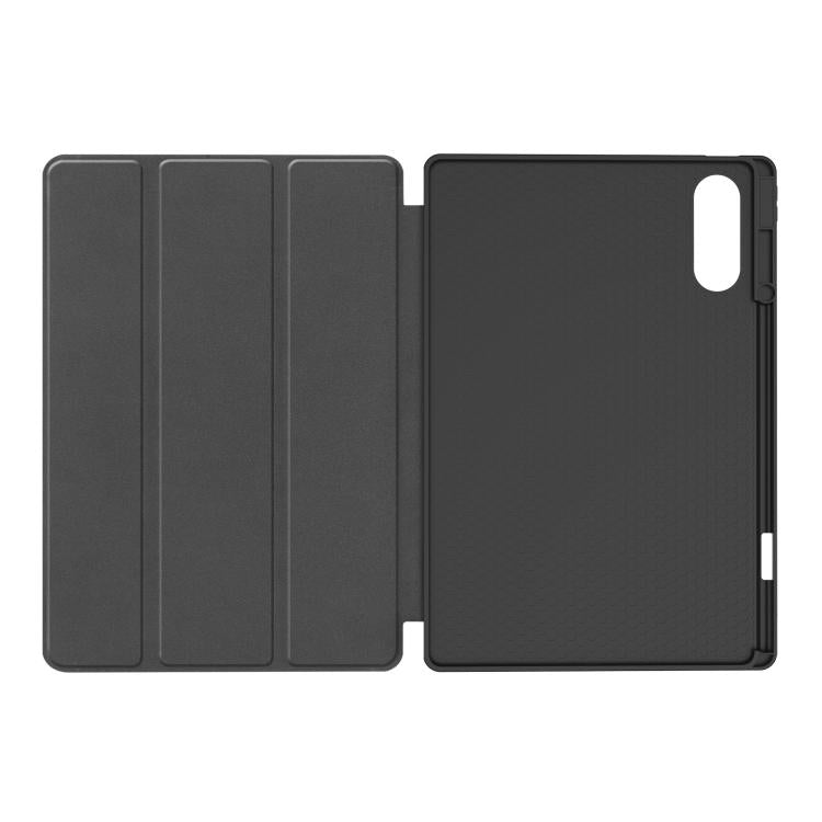 For Lenovo Idea Tab Pro Gen2 13.0 Custer TPU Pure Color 3-Fold Holder Smart Leather Tablet Case with Pen Tray