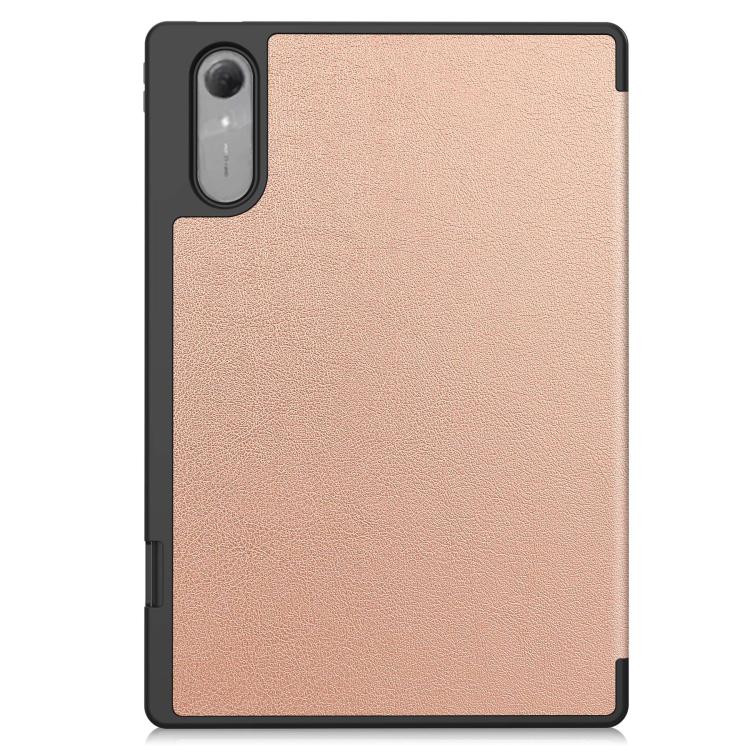For Lenovo Idea Tab Pro Gen2 13.0 Custer TPU Pure Color 3-Fold Holder Smart Leather Tablet Case with Pen Tray
