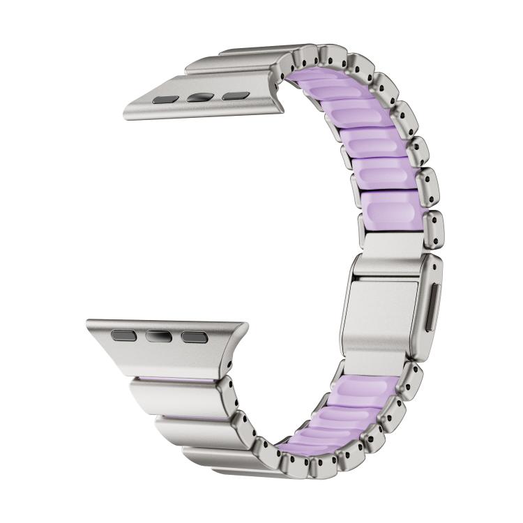 For Apple Watch 46mm / 49mm / 45mm / 44mm One-bead Waist Stainless Steel Norman Buckle Magnetic Watch Band