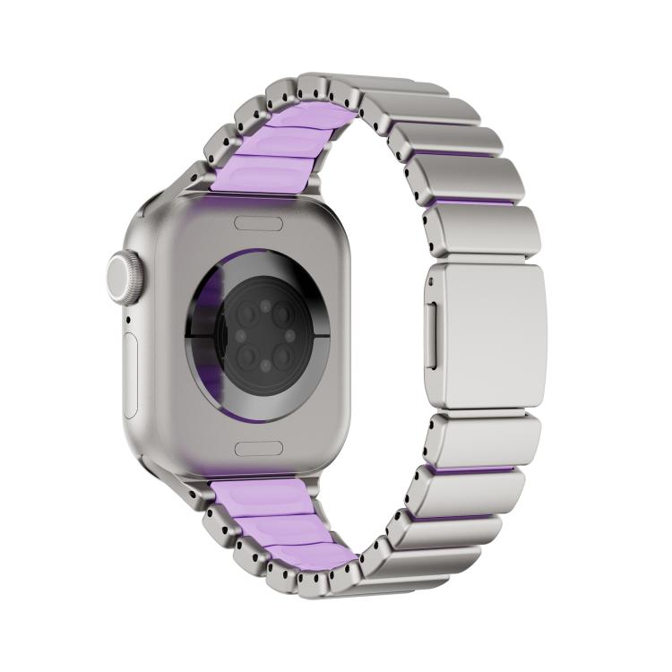 For Apple Watch 46mm / 49mm / 45mm / 44mm One-bead Waist Stainless Steel Norman Buckle Magnetic Watch Band