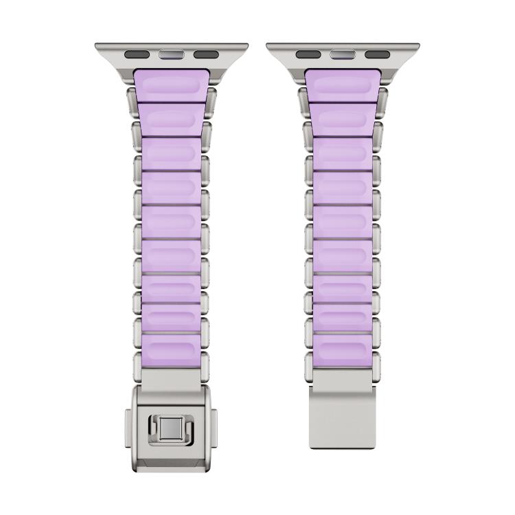 For Apple Watch 46mm / 49mm / 45mm / 44mm One-bead Waist Stainless Steel Norman Buckle Magnetic Watch Band