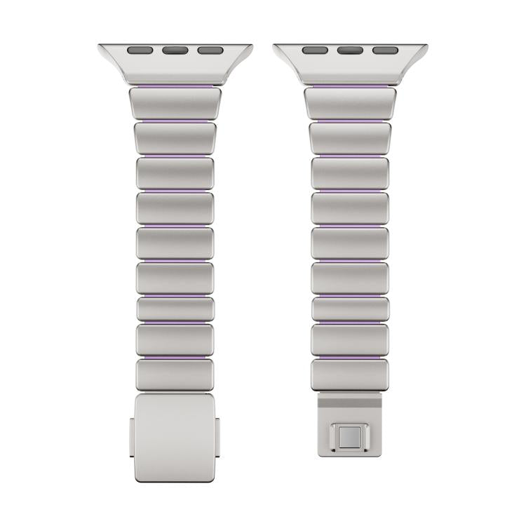 For Apple Watch 46mm / 49mm / 45mm / 44mm One-bead Waist Stainless Steel Norman Buckle Magnetic Watch Band