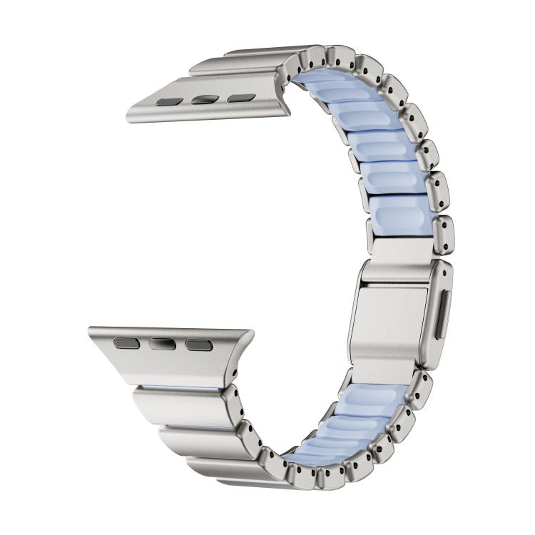 For Apple Watch 46mm / 49mm / 45mm / 44mm One-bead Waist Stainless Steel Norman Buckle Magnetic Watch Band