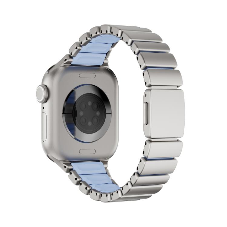 For Apple Watch 46mm / 49mm / 45mm / 44mm One-bead Waist Stainless Steel Norman Buckle Magnetic Watch Band