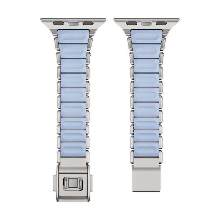 For Apple Watch 46mm / 49mm / 45mm / 44mm One-bead Waist Stainless Steel Norman Buckle Magnetic Watch Band