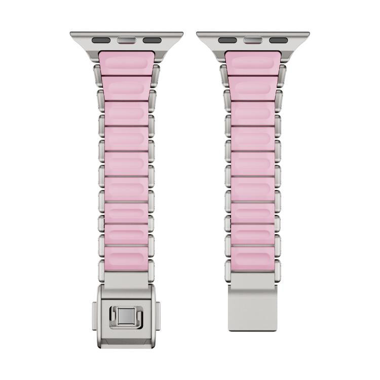 For Apple Watch 46mm / 49mm / 45mm / 44mm One-bead Waist Stainless Steel Norman Buckle Magnetic Watch Band