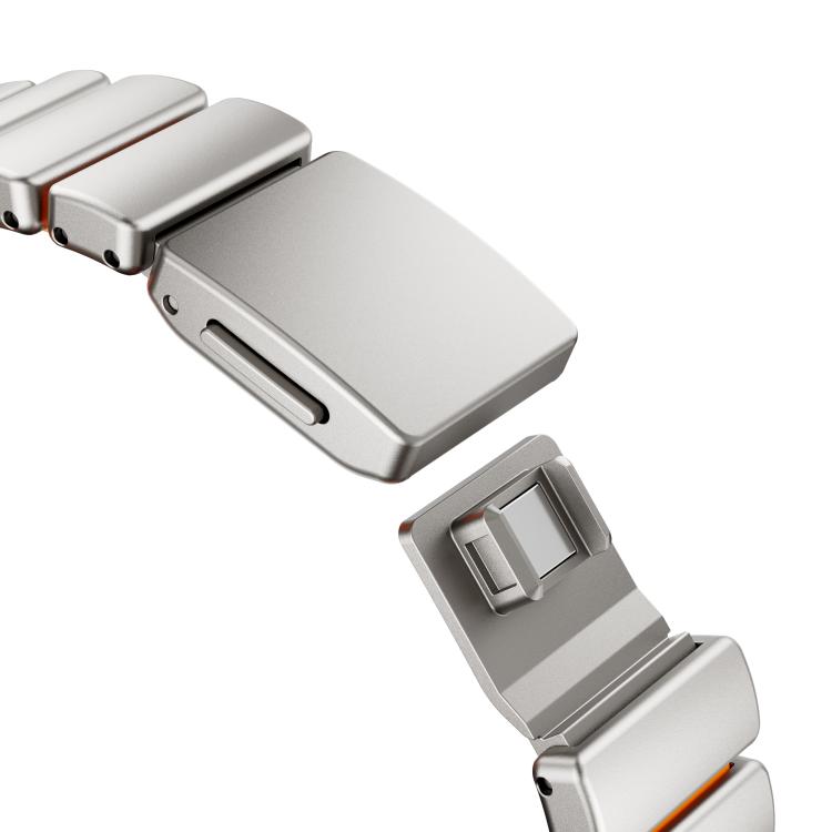 For Apple Watch 46mm / 49mm / 45mm / 44mm One-bead Waist Stainless Steel Norman Buckle Magnetic Watch Band