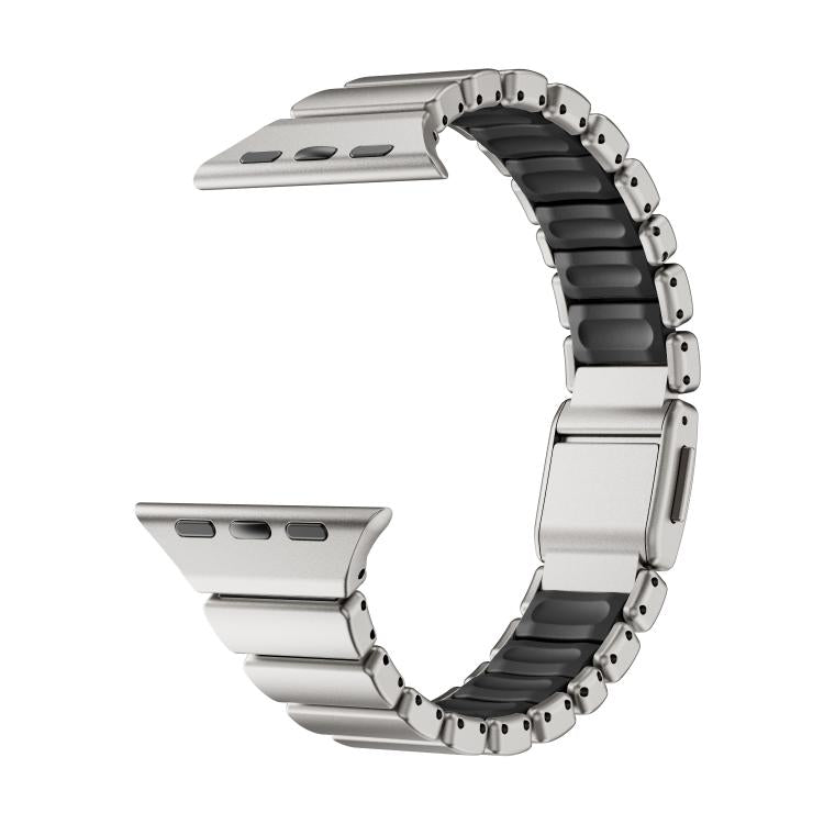 For Apple Watch 46mm / 49mm / 45mm / 44mm One-bead Waist Stainless Steel Norman Buckle Magnetic Watch Band