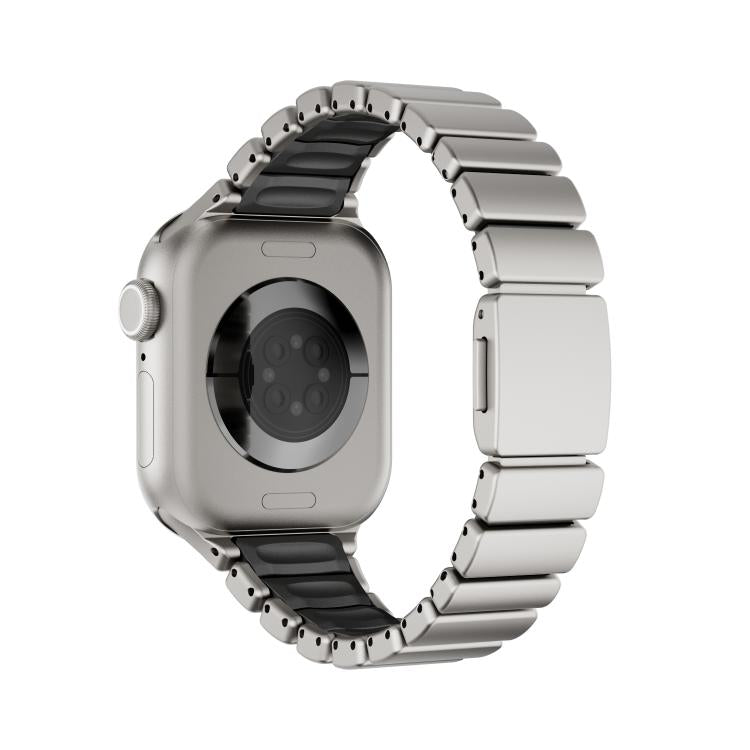 For Apple Watch 46mm / 49mm / 45mm / 44mm One-bead Waist Stainless Steel Norman Buckle Magnetic Watch Band