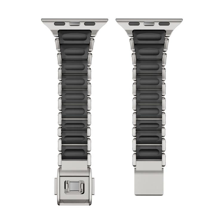 For Apple Watch 46mm / 49mm / 45mm / 44mm One-bead Waist Stainless Steel Norman Buckle Magnetic Watch Band
