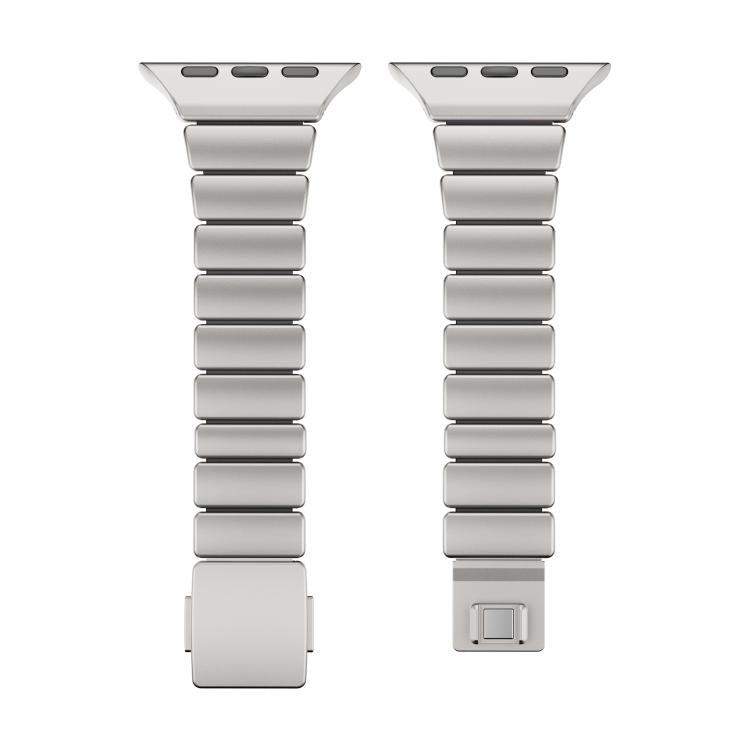 For Apple Watch 46mm / 49mm / 45mm / 44mm One-bead Waist Stainless Steel Norman Buckle Magnetic Watch Band