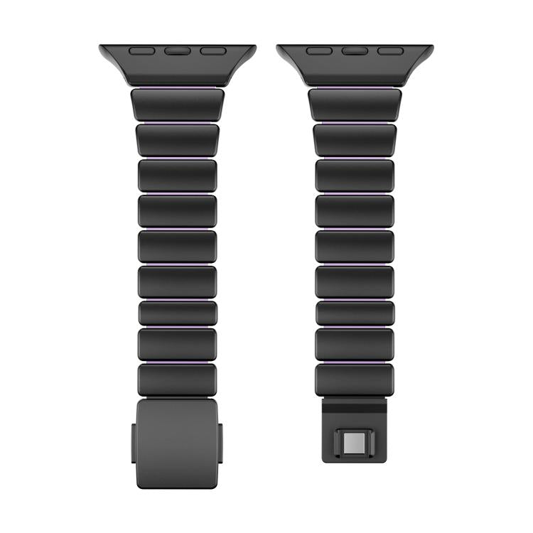 For Apple Watch 46mm / 49mm / 45mm / 44mm One-bead Waist Stainless Steel Norman Buckle Magnetic Watch Band