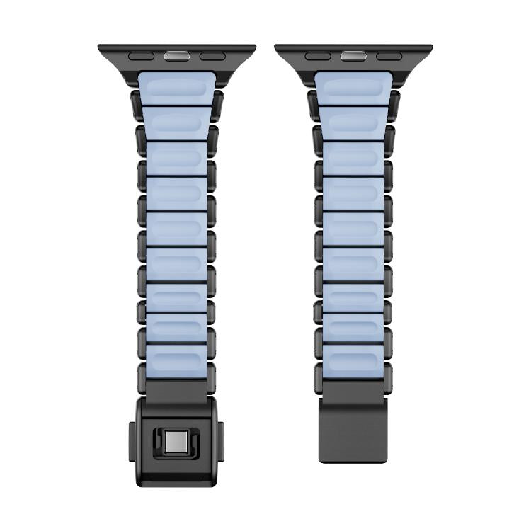 For Apple Watch 46mm / 49mm / 45mm / 44mm One-bead Waist Stainless Steel Norman Buckle Magnetic Watch Band