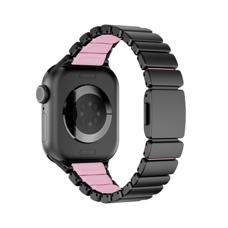 For Apple Watch 46mm / 49mm / 45mm / 44mm One-bead Waist Stainless Steel Norman Buckle Magnetic Watch Band