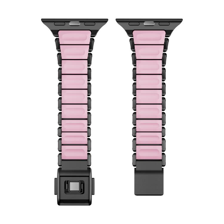 For Apple Watch 46mm / 49mm / 45mm / 44mm One-bead Waist Stainless Steel Norman Buckle Magnetic Watch Band