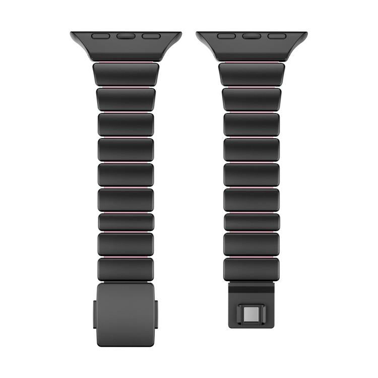 For Apple Watch 46mm / 49mm / 45mm / 44mm One-bead Waist Stainless Steel Norman Buckle Magnetic Watch Band